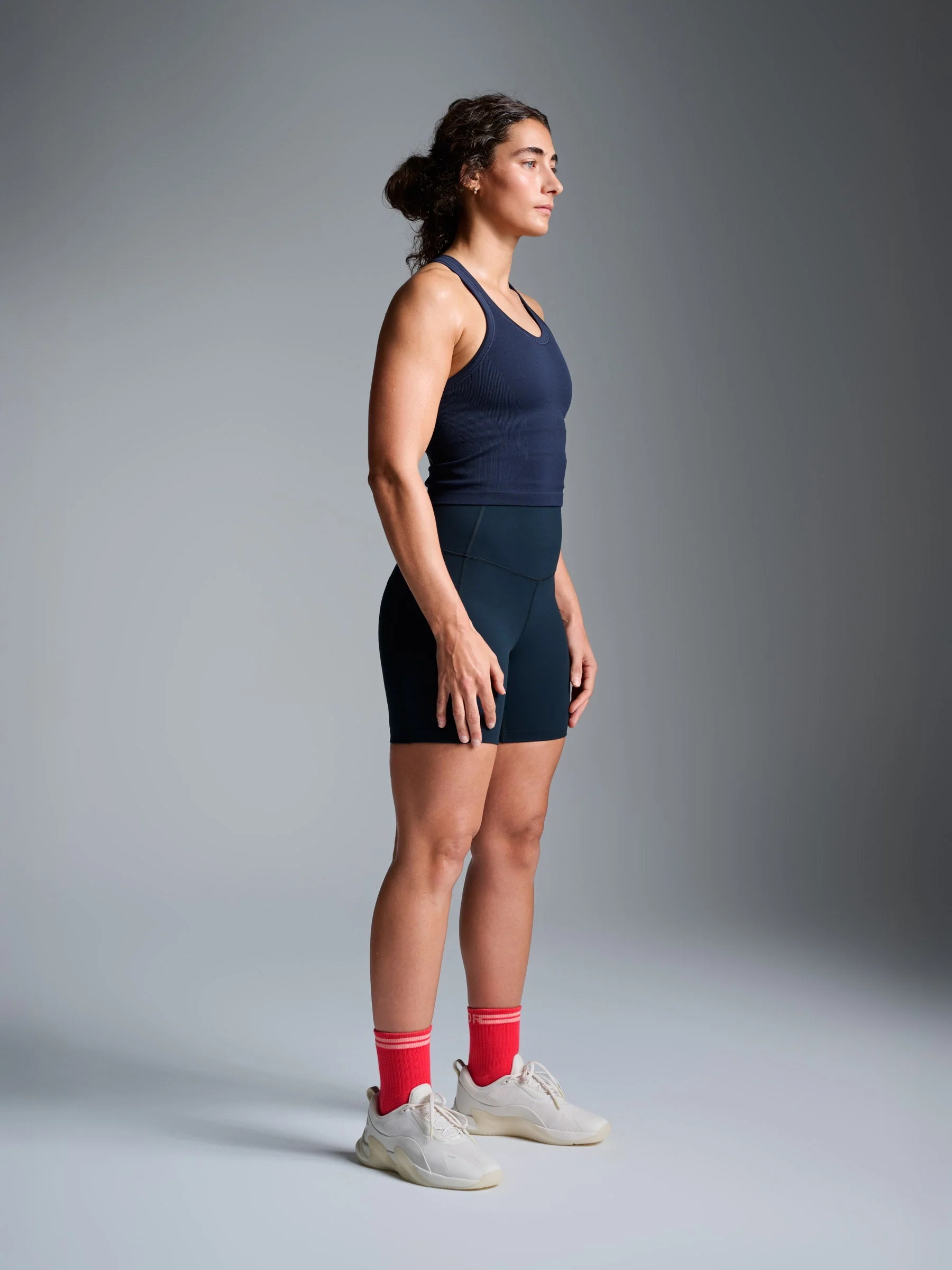 CROPPED MUSCLE TANK (RECYCLED) True Navy - Image 4