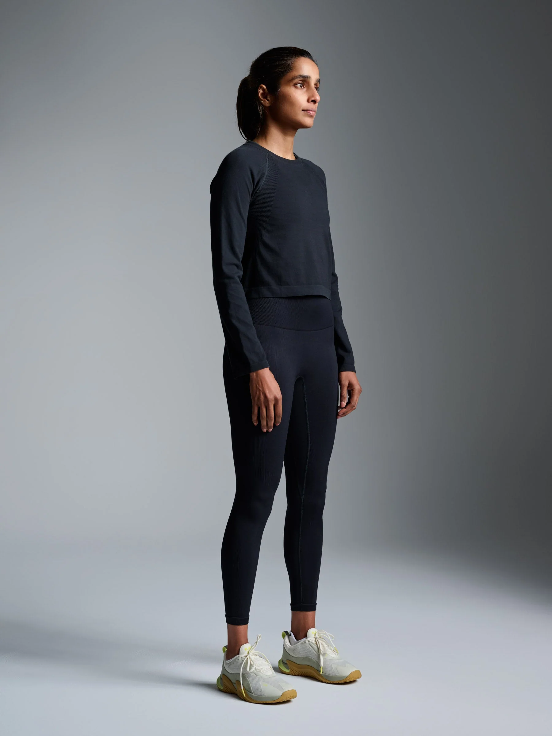 HERE TODAY Cropped Long Sleeve Tee Black - Image 4