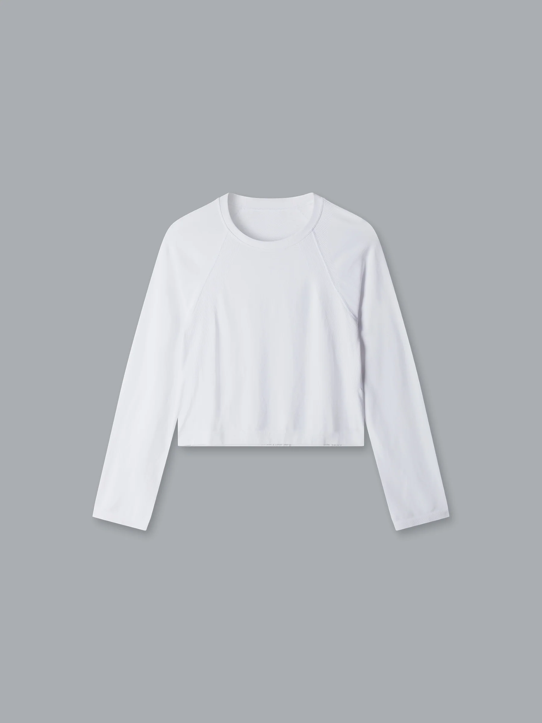 HERE TODAY Cropped Long Sleeve Tee White - Image 3