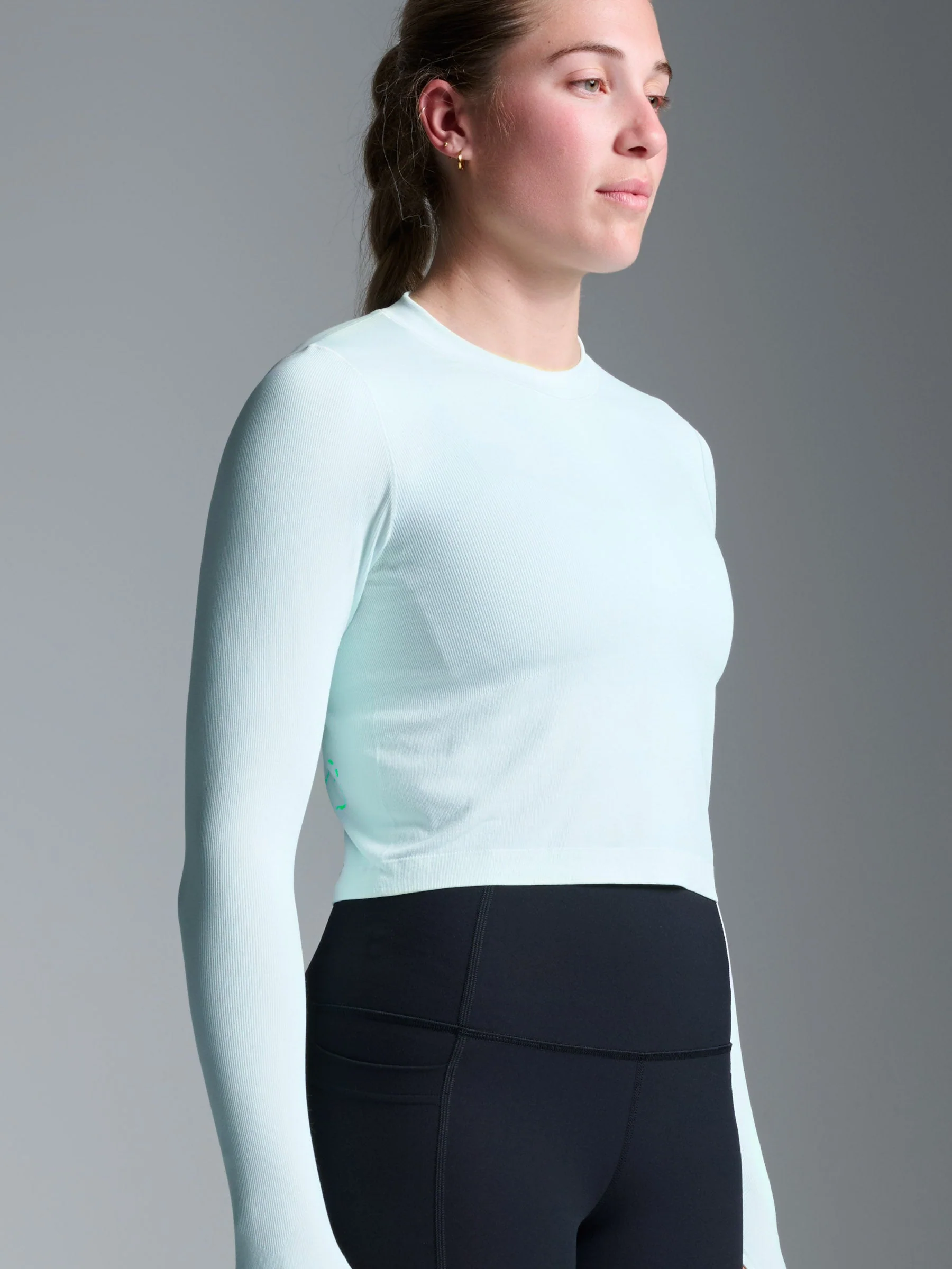 POWER CROP Long Sleeve Top Mint - Image 4