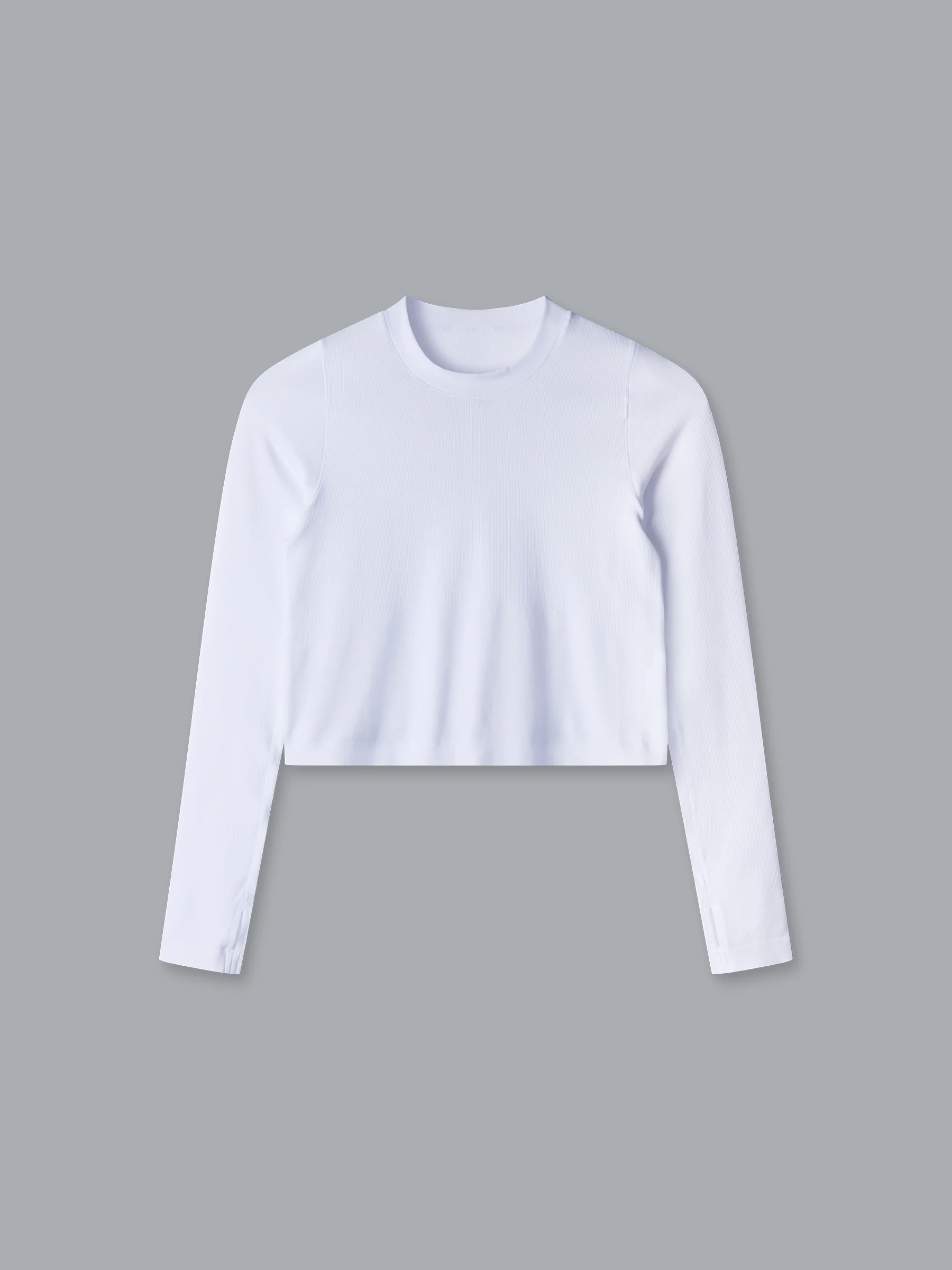 POWER CROP Long Sleeve Top White - Image 3